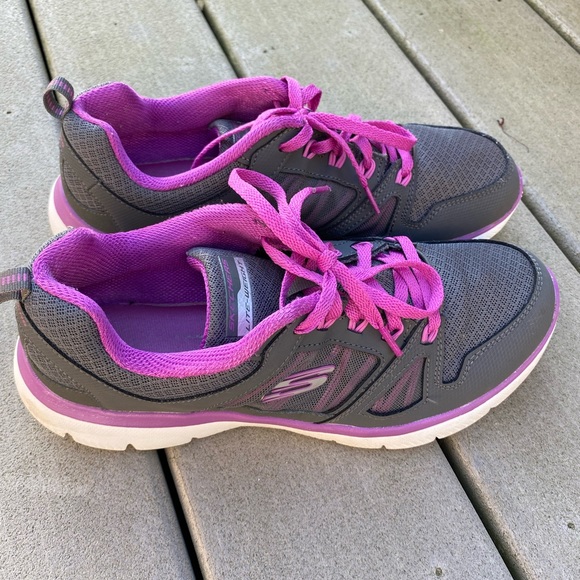 Womens Skechers Sport Summits New World Charcoal/Purple size 10 - Picture 2 of 7